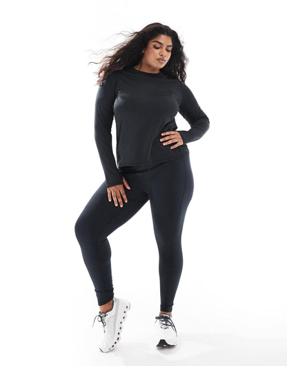 Curve Icon Running Tie Waist Gym Legging With Phone Pocket
