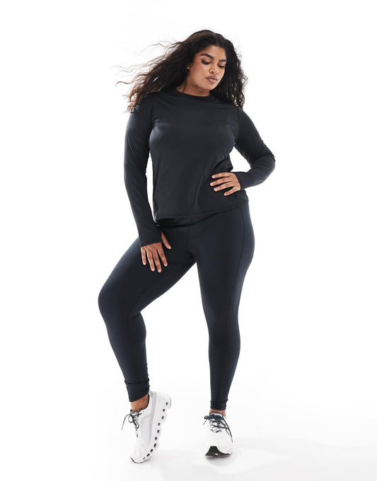 Curve Icon Running Tie Waist Gym Legging With Phone Pocket