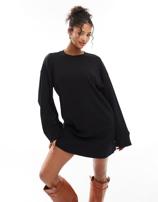 Ribbed Slouchy Oversized Mini Dress