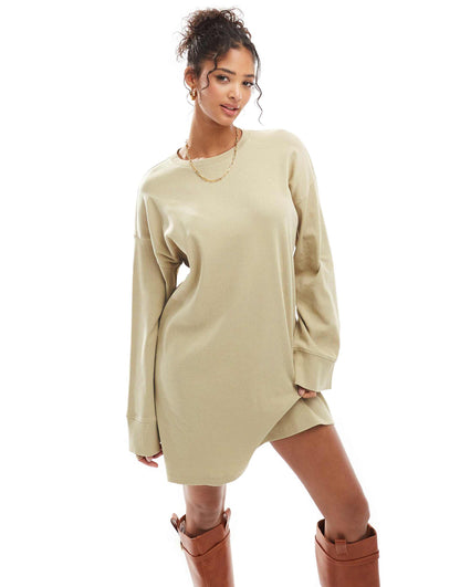 Ribbed Slouchy Oversized Mini Dress