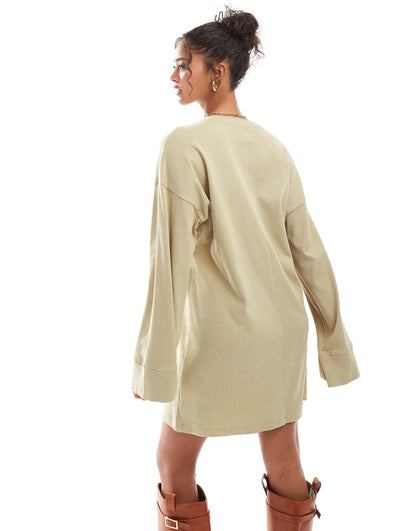 Ribbed Slouchy Oversized Mini Dress