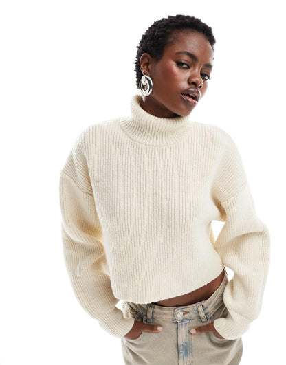 Cropped High Neck Jumper