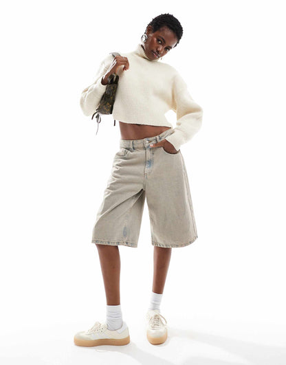 Cropped High Neck Jumper