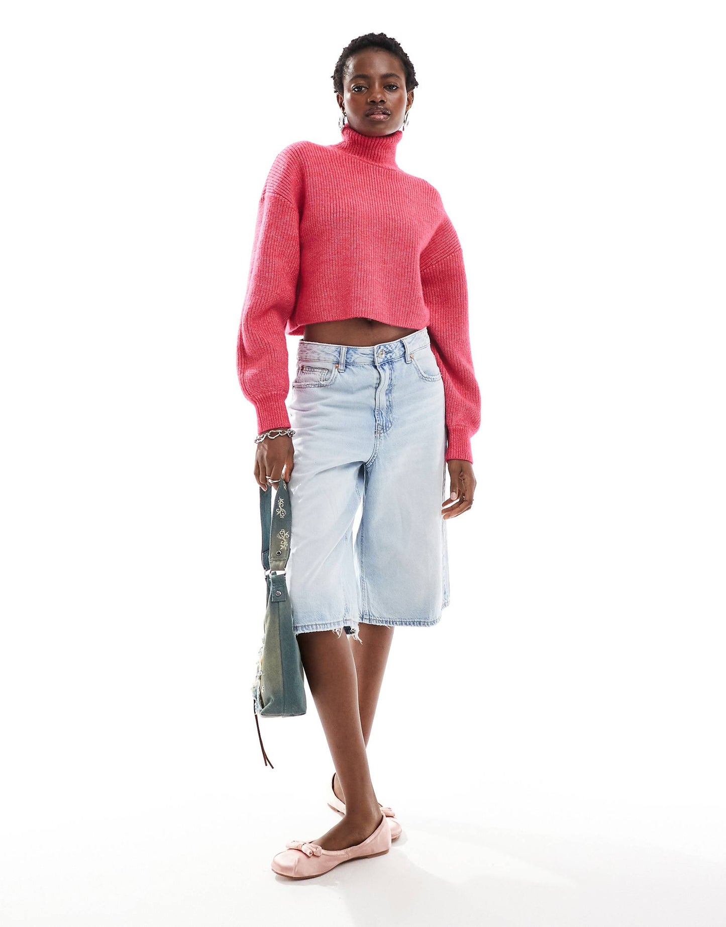 Cropped High Neck Jumper