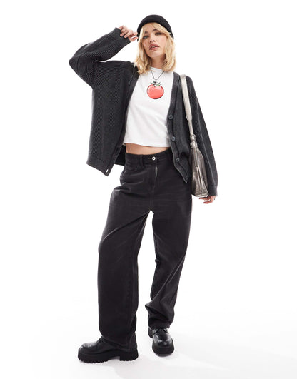 Boxy Fit Cable Knit Cardigan