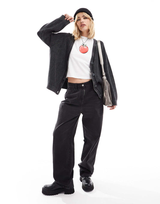 Boxy Fit Cable Knit Cardigan