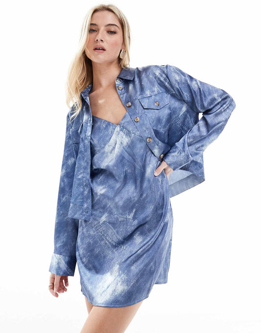 Chuck On Satin Jacket Co-Ord