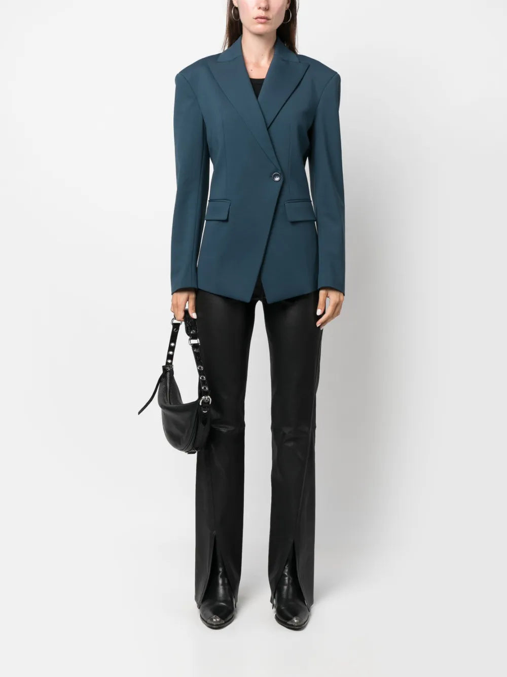 Peak-Lapels Double-Breasted Blazer