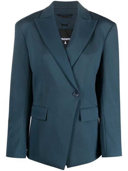 Peak-Lapels Double-Breasted Blazer