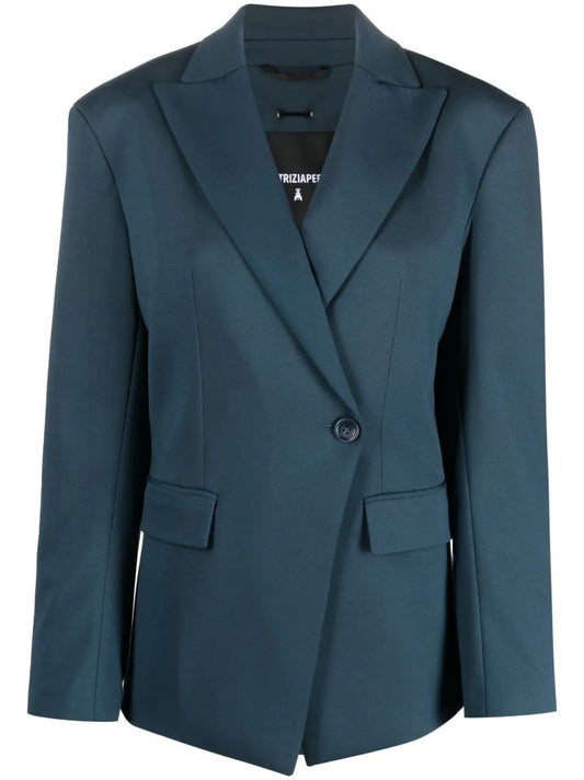 Peak-Lapels Double-Breasted Blazer