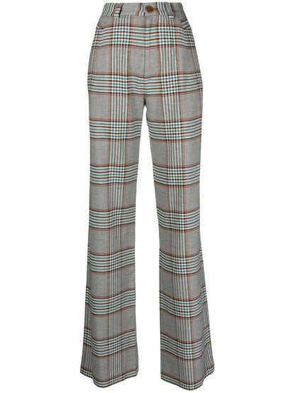 Ray Tartan Check-Pattern Trousers