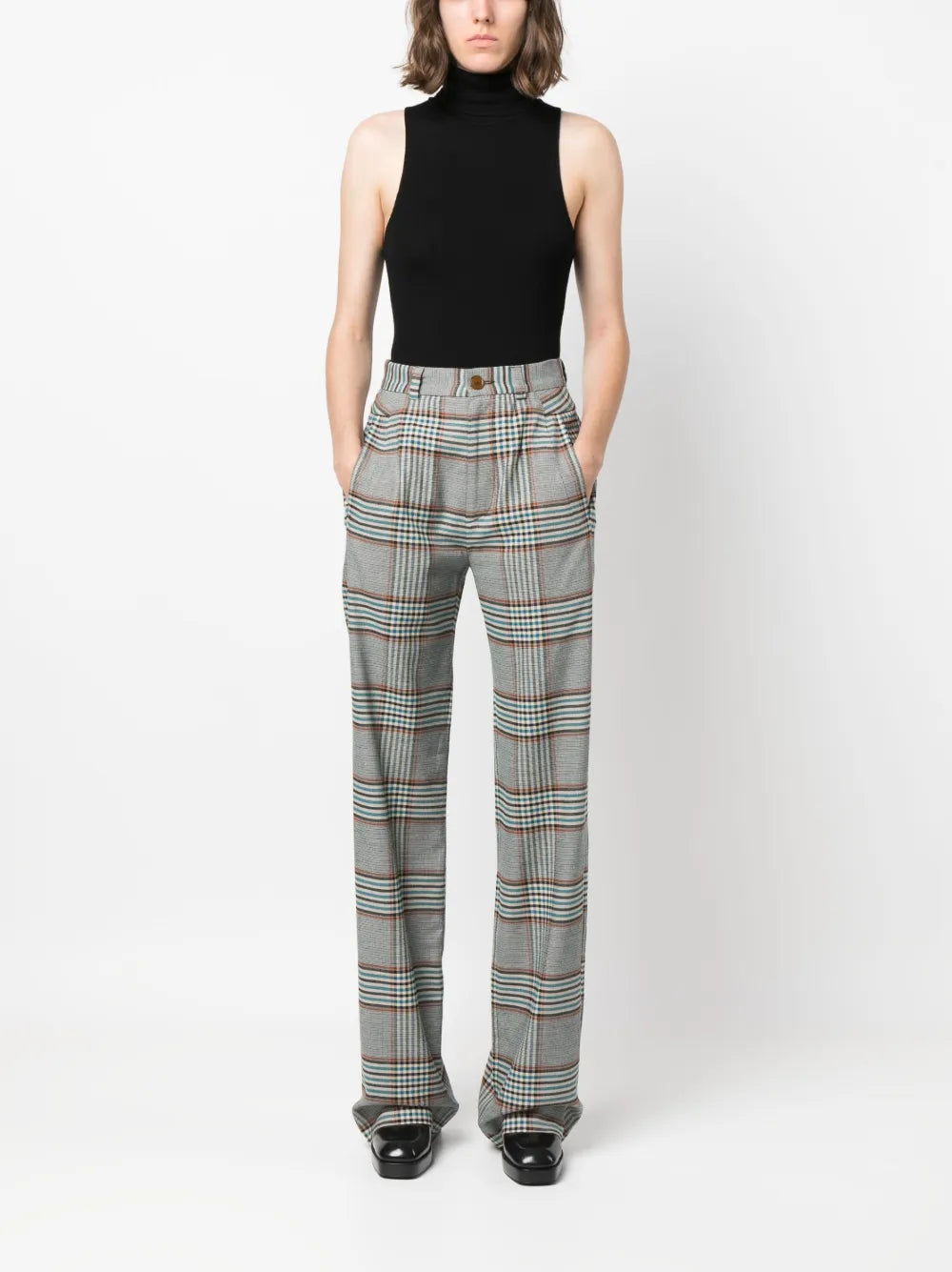 Ray Tartan Check-Pattern Trousers