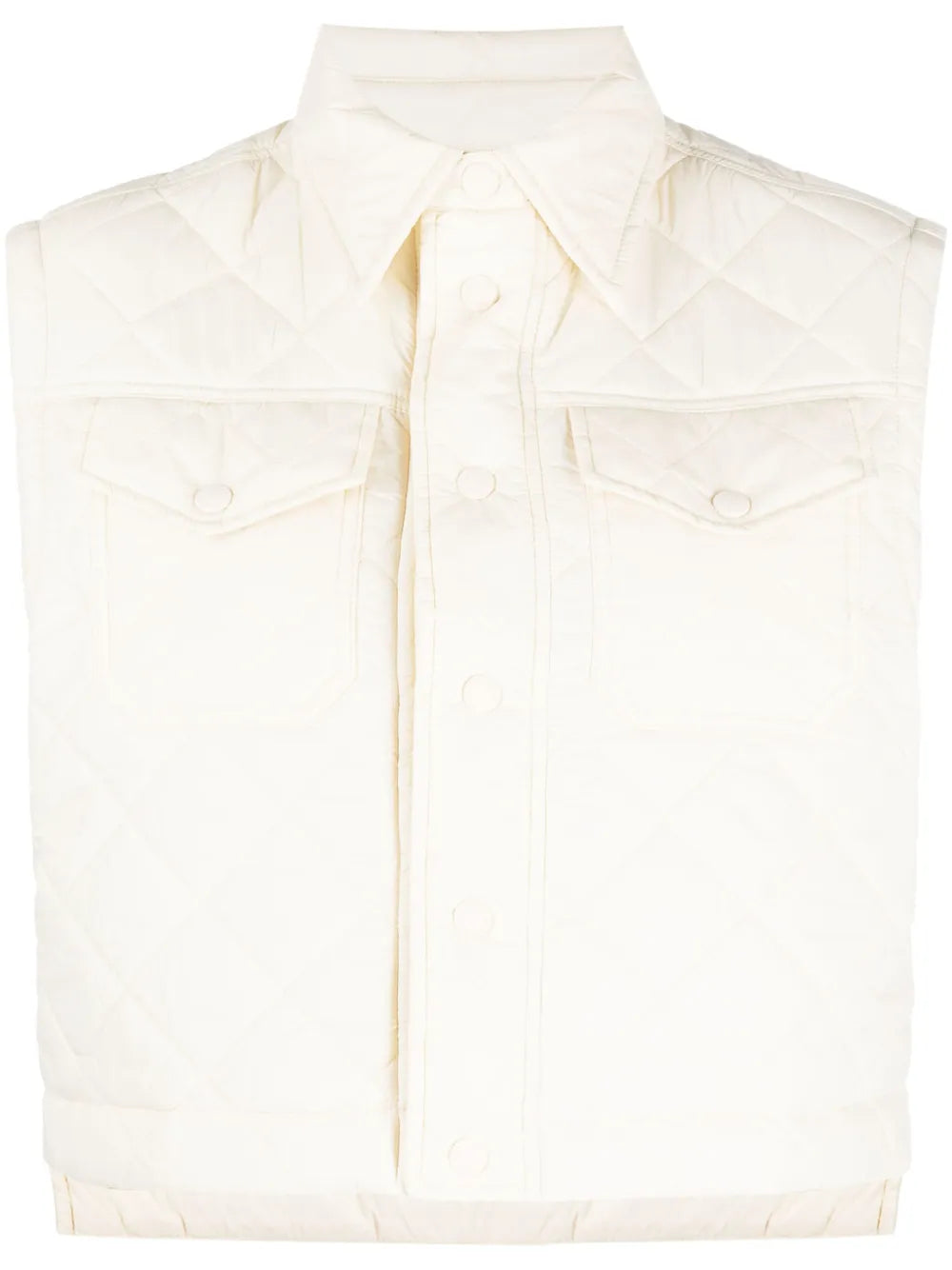 Diamond-Quilted Cropped Gilet