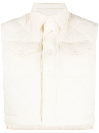 Diamond-Quilted Cropped Gilet