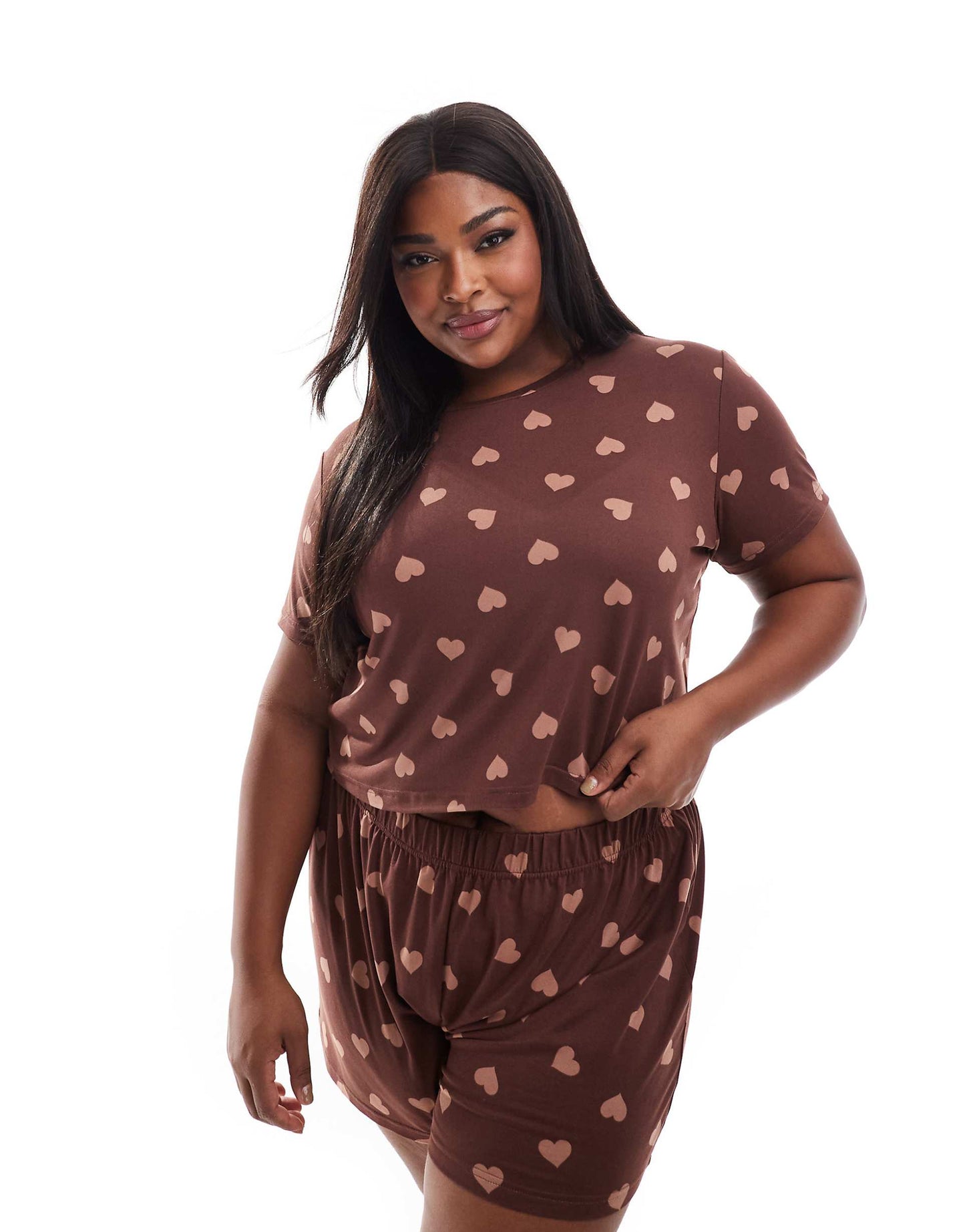 Curve Cropped T-Shirt And Short Pyjama Set