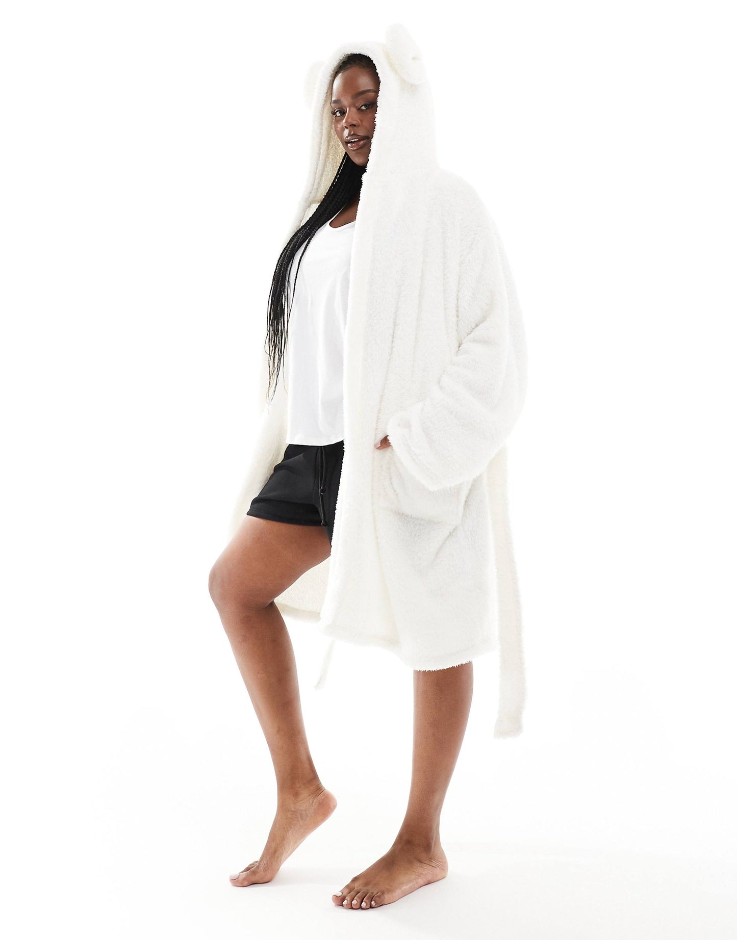 Curve Sherpa Hooded Ears Mini Robe