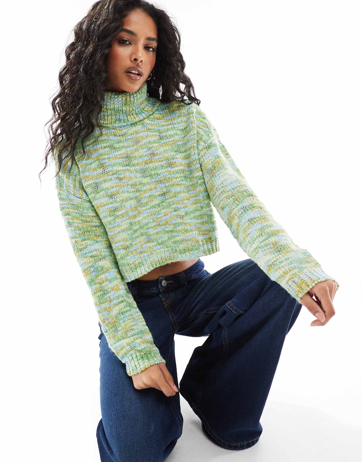 Roll Neck Cropped Jumper