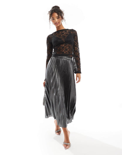 Pleated Maxi Skirt