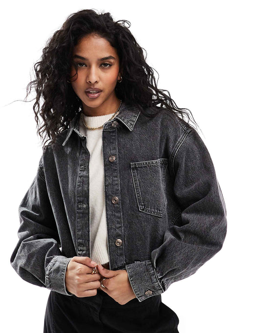 Reworked Cropped Denim Jacket