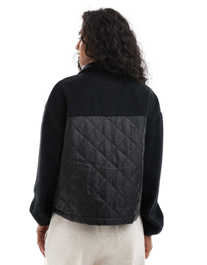 Teddy Fleece Jacket With Leopard Print Pocket