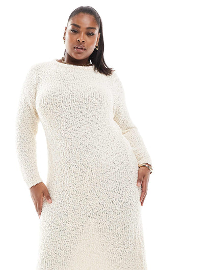 Curve Textured Midaxi Knitted Dress