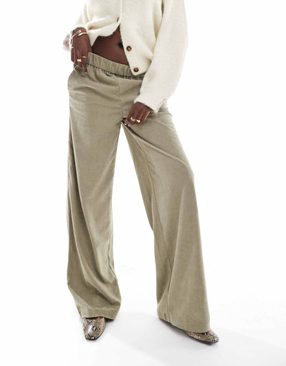 Tall Wide Leg Pull On Cord Trouser