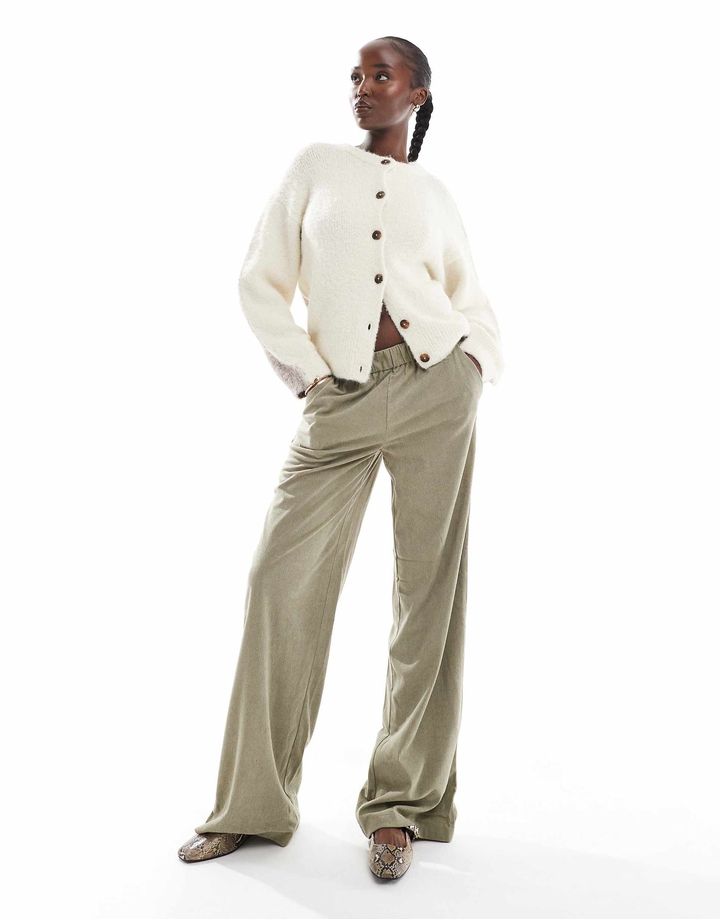 Tall Wide Leg Pull On Cord Trouser