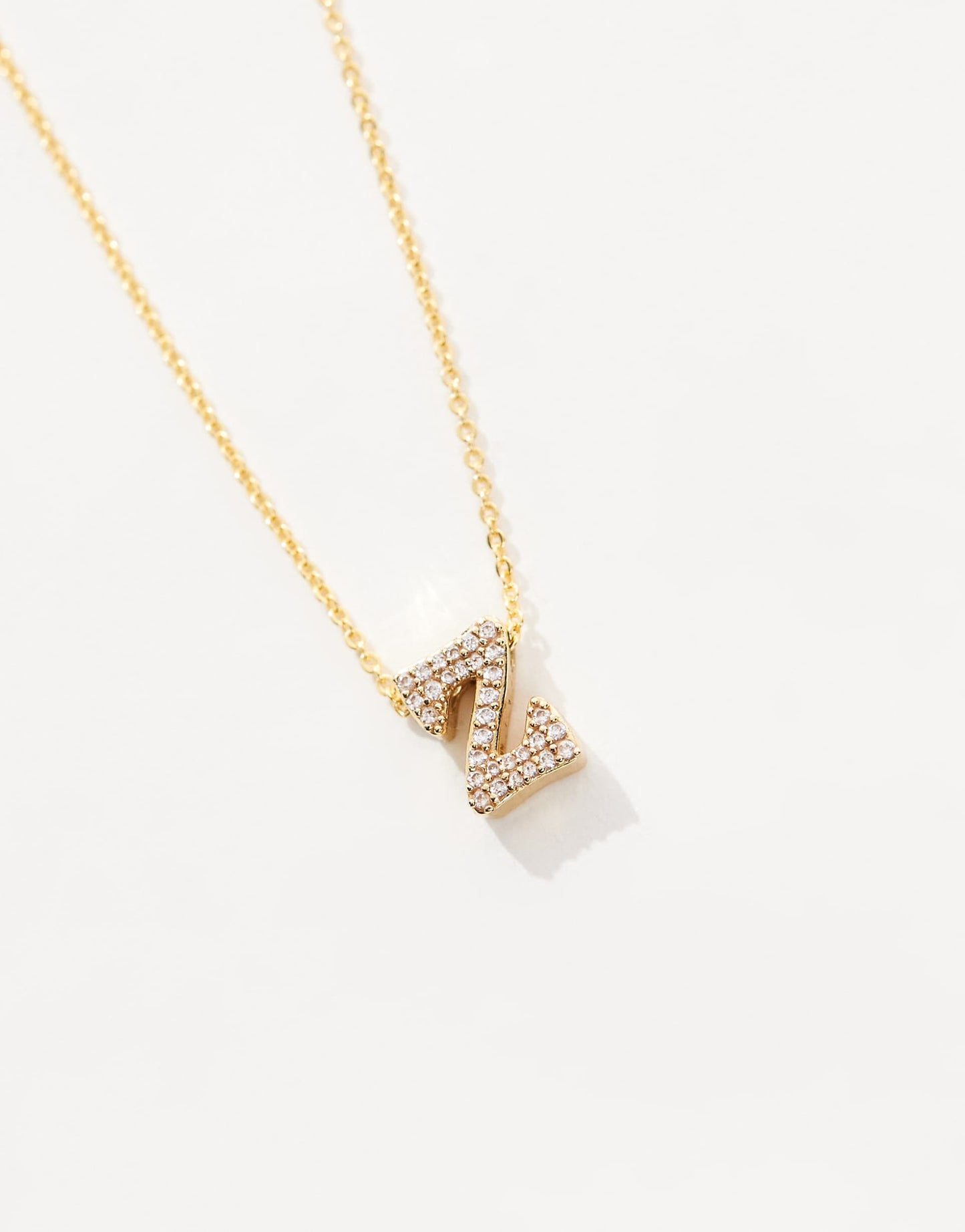 Bubble Letter Necklace Letter 'Z' Gold