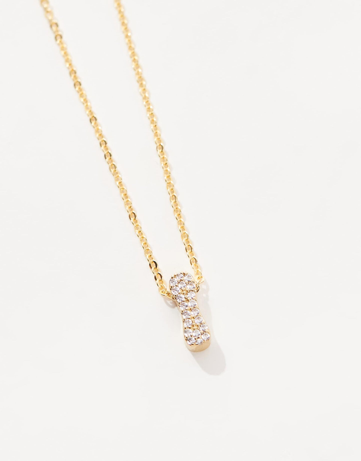 Bubble Letter Necklace Letter 'I' Gold