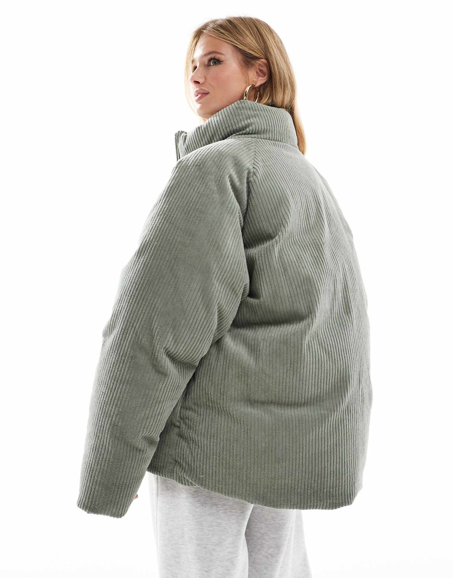 Cord Oversized Puffer Jacket