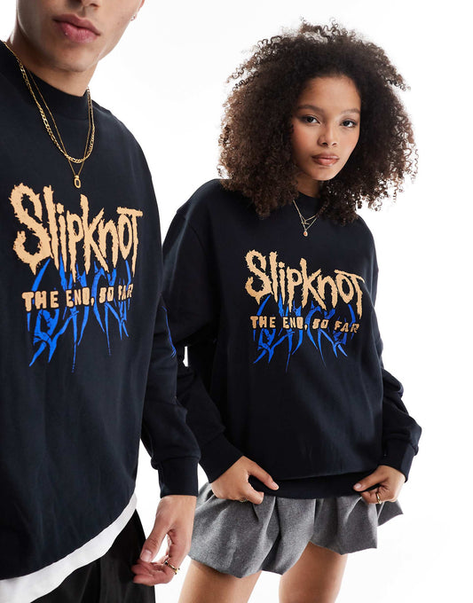 Unisex Oversized License Sweatshirt With Slipknot Prints