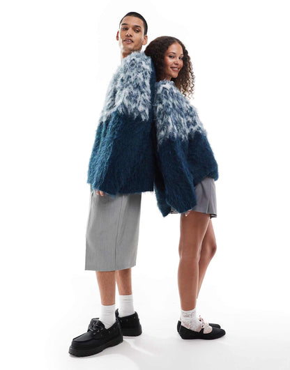 Unisex Brushed Oversized Fairisle Jumper