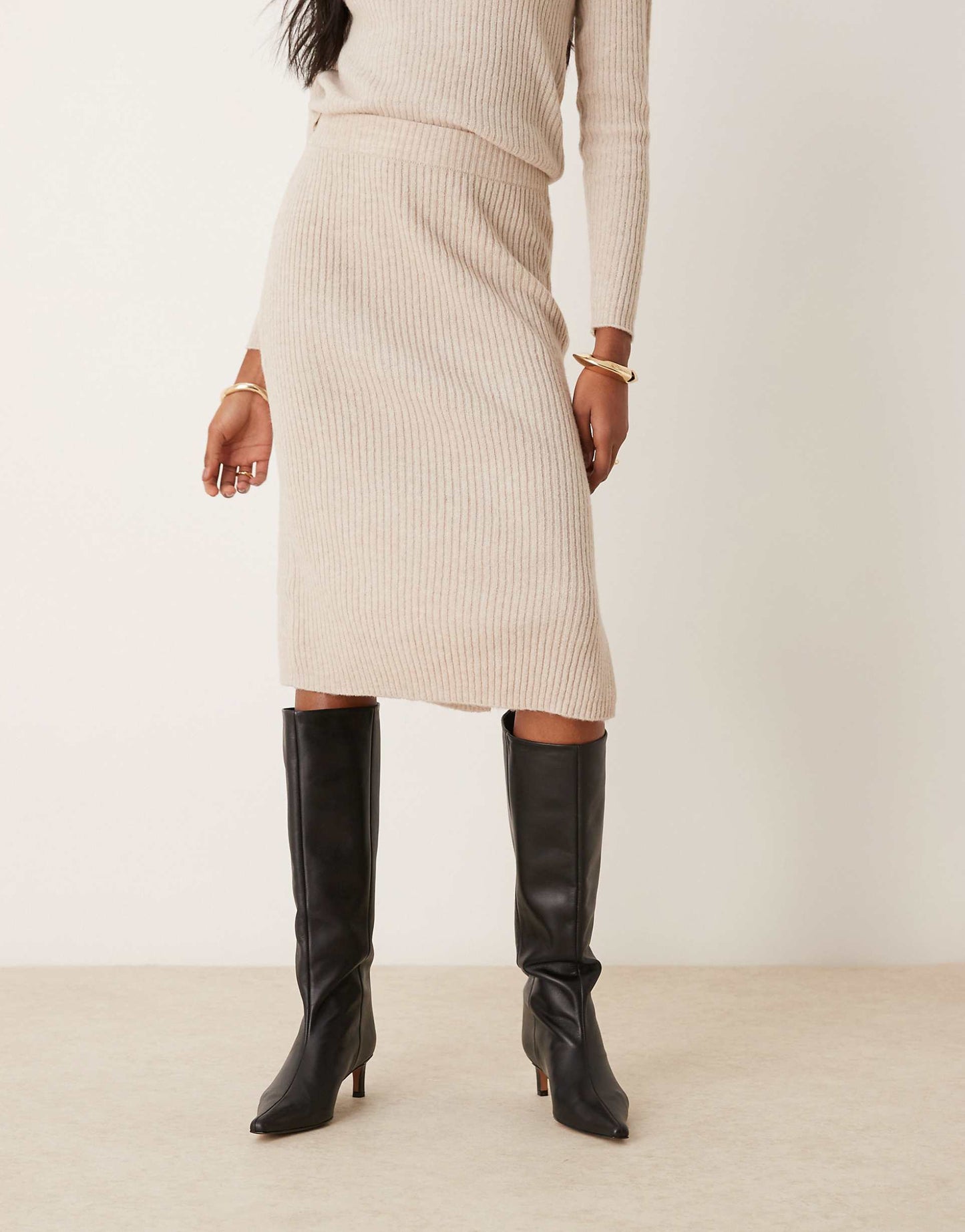 Ribbed Midi Skirt Co-Ord