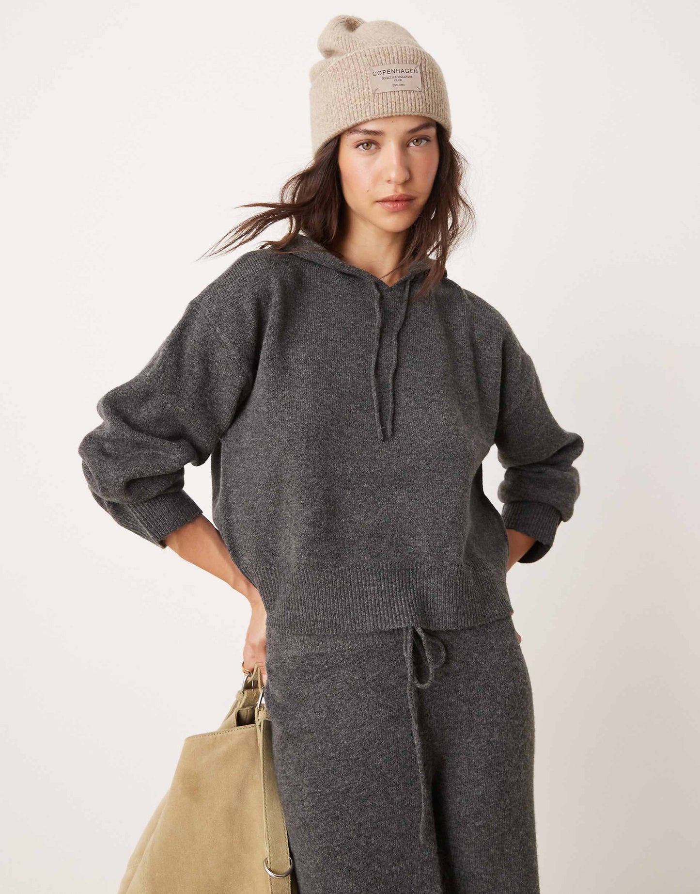 Slouchy Knitted Hoodie Co-Ord