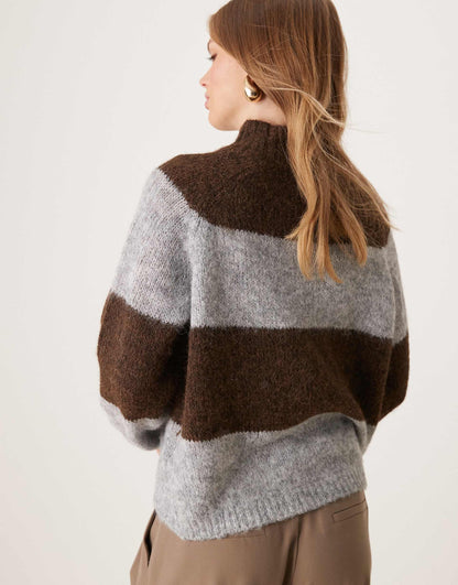 High Neck Stripe Jumper