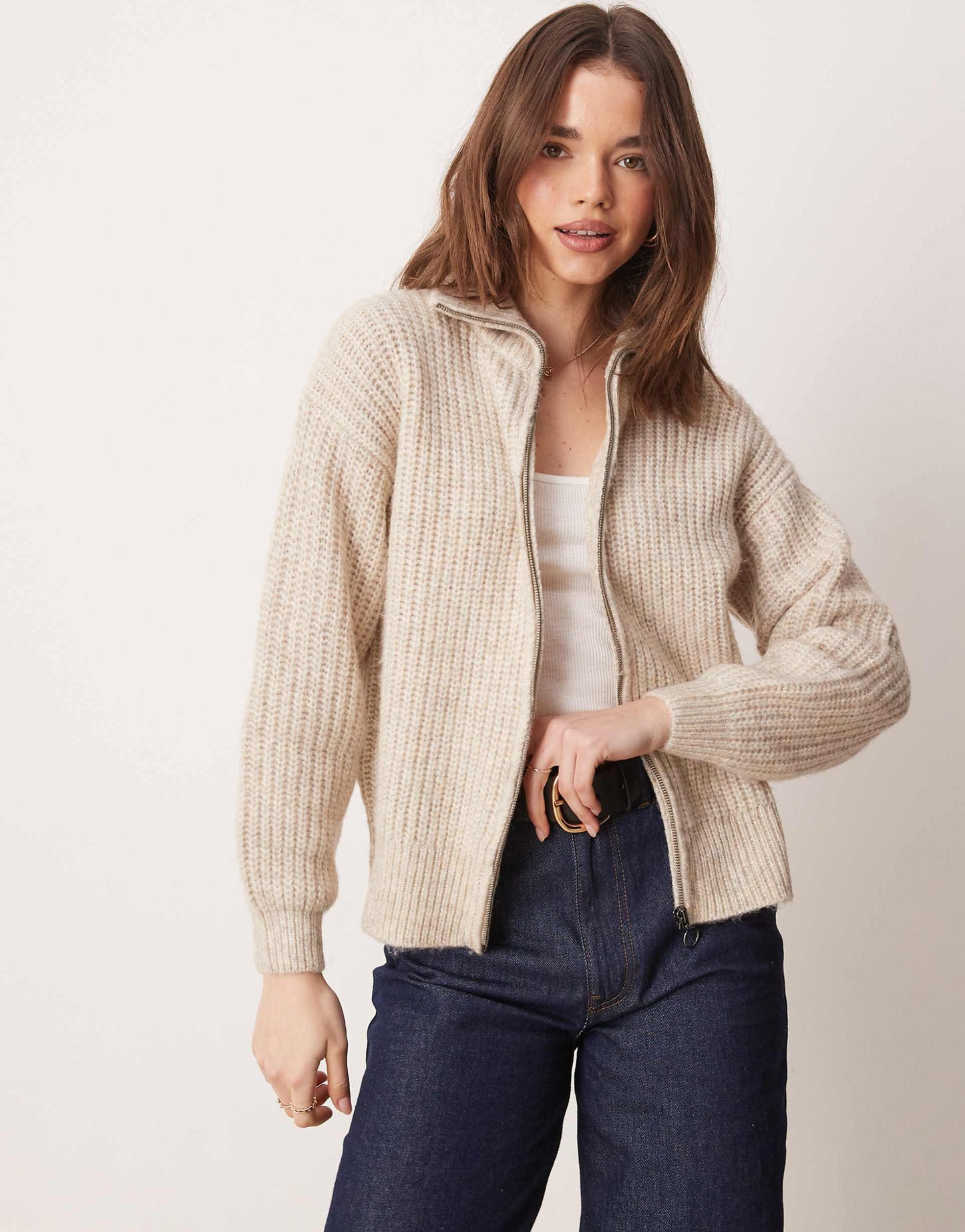 Zip Knitted Cardigan