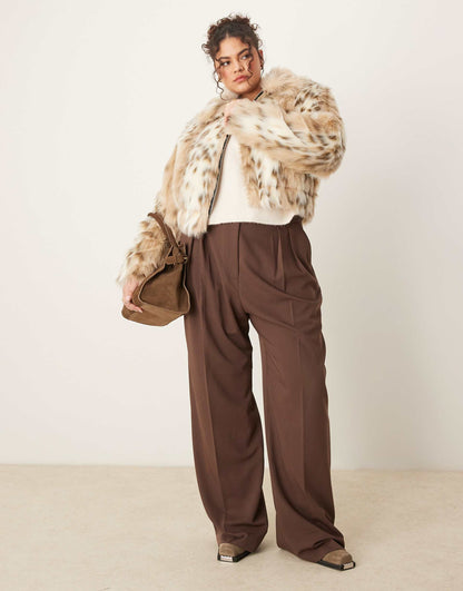 Curve Faux Fur Bomber Jacket