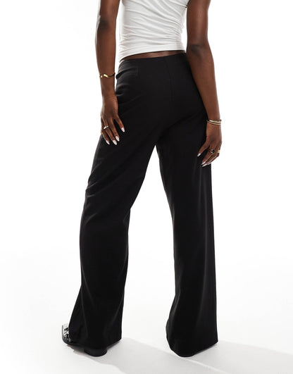 Low Rise Trouser With Eyelet Tie Waist Detail