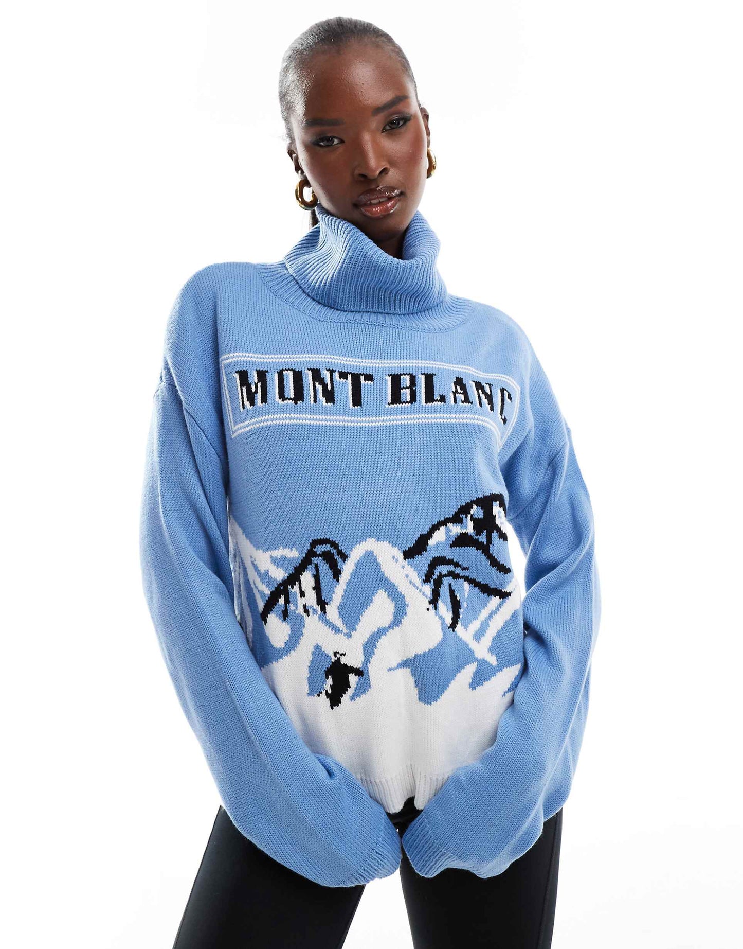 Roll Neck Mont Blanc Motif Jumper