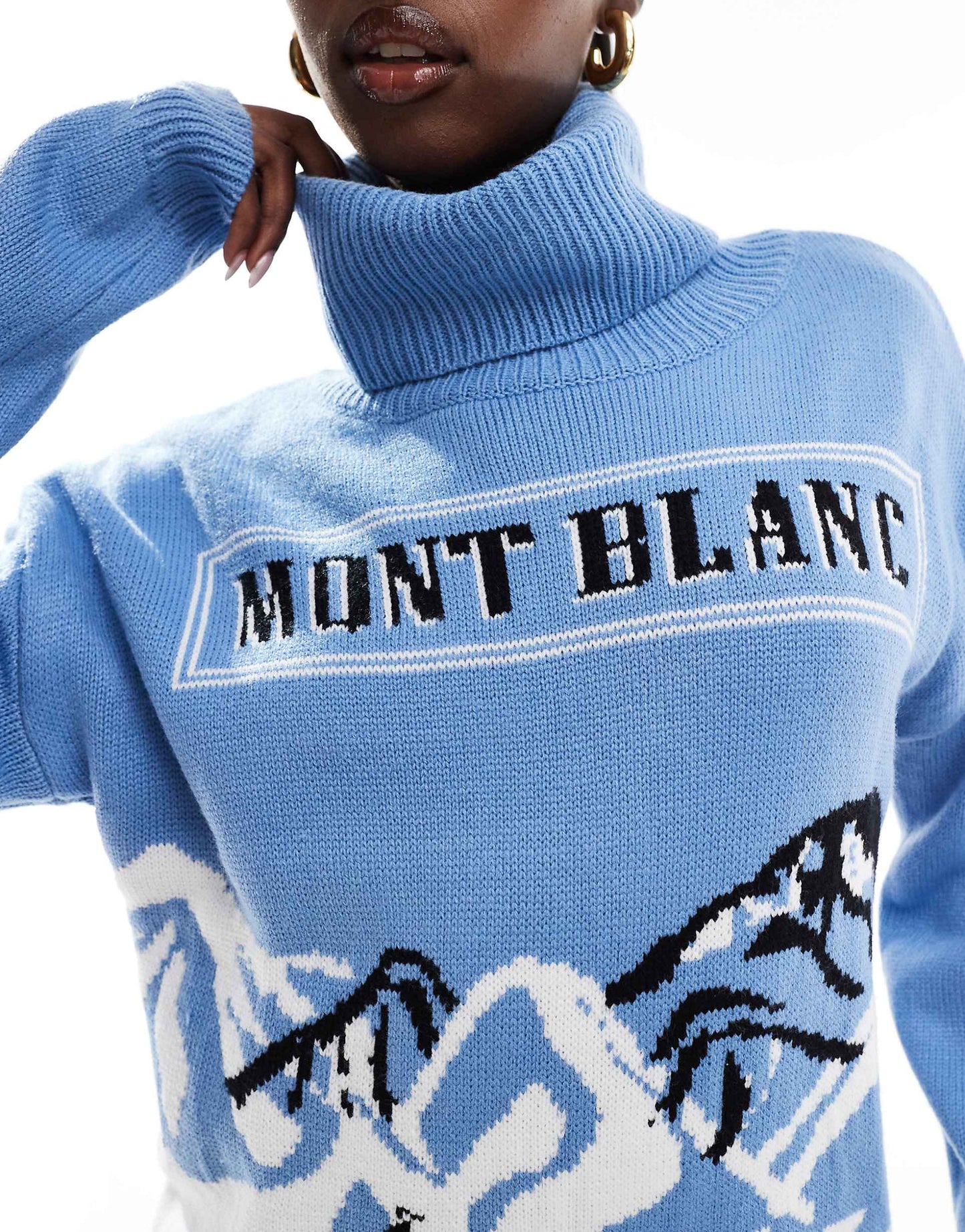 Roll Neck Mont Blanc Motif Jumper