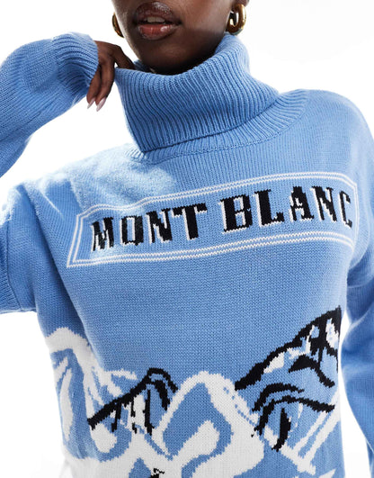 Roll Neck Mont Blanc Motif Jumper
