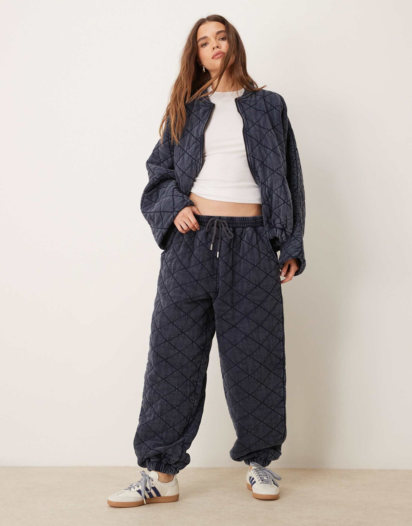 Jersey Quilted Zip Through Jacket Co-Ord