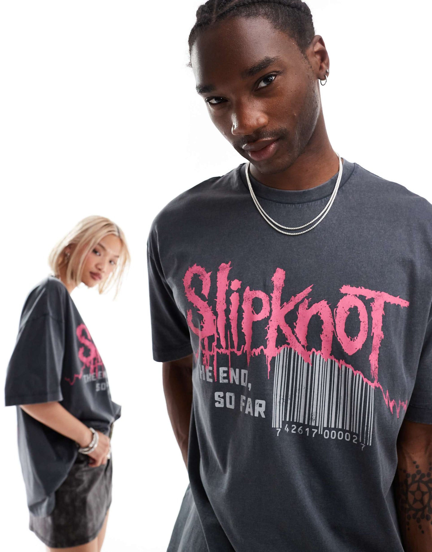 Unisex Oversized License Band T-Shirt With Slipknot Prints