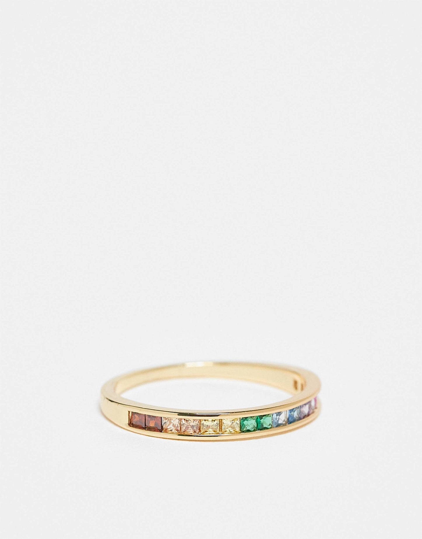 Curve 18K Plated Rainbow Stacking Ring