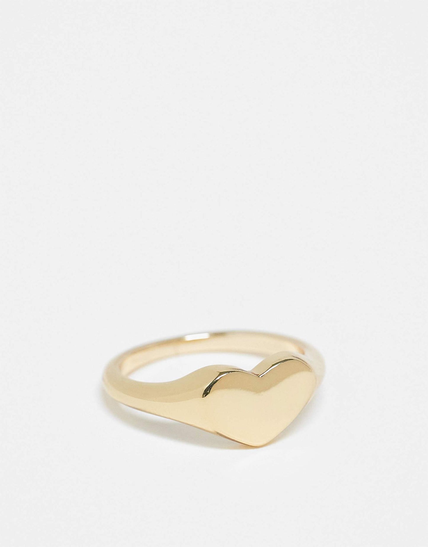 Curve 18K Plated Heart Signet Ring