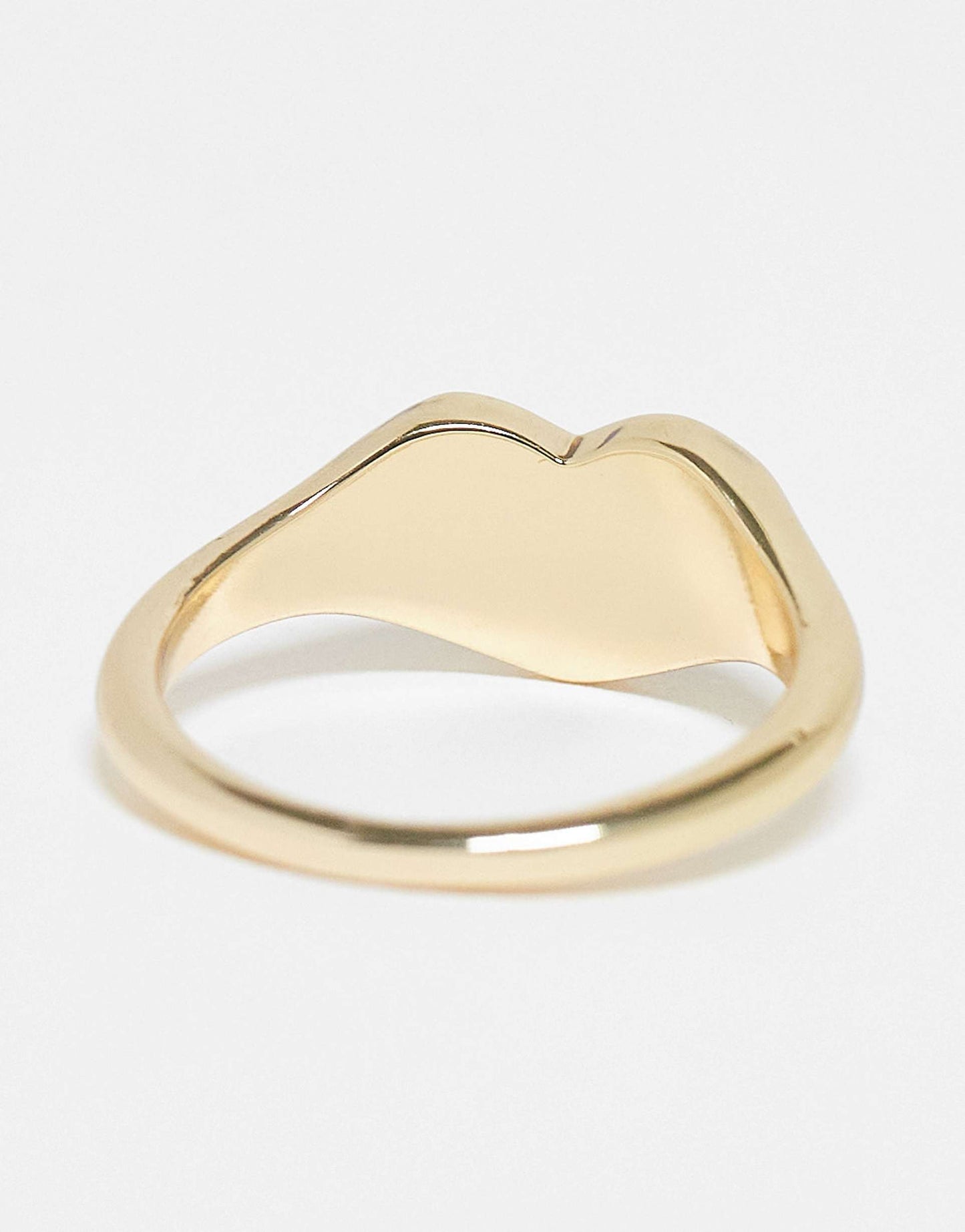 Curve 18K Plated Heart Signet Ring