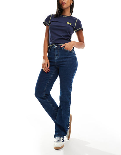 Kelly Mid Rise Straight Leg Jeans