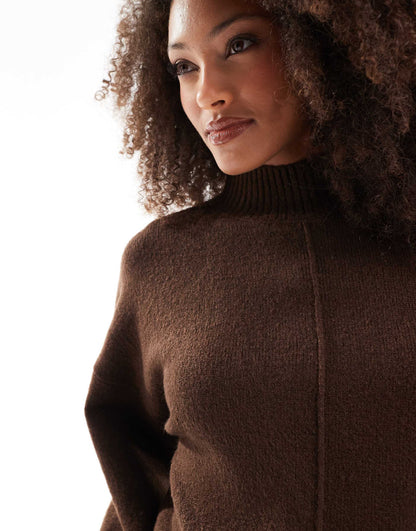 Seam Detail Funnel Neck Jumper