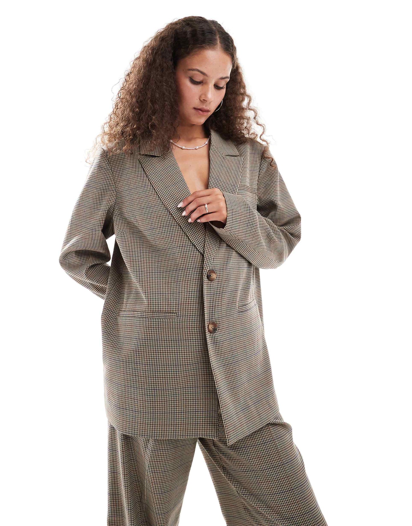 Oversized Check Blazer