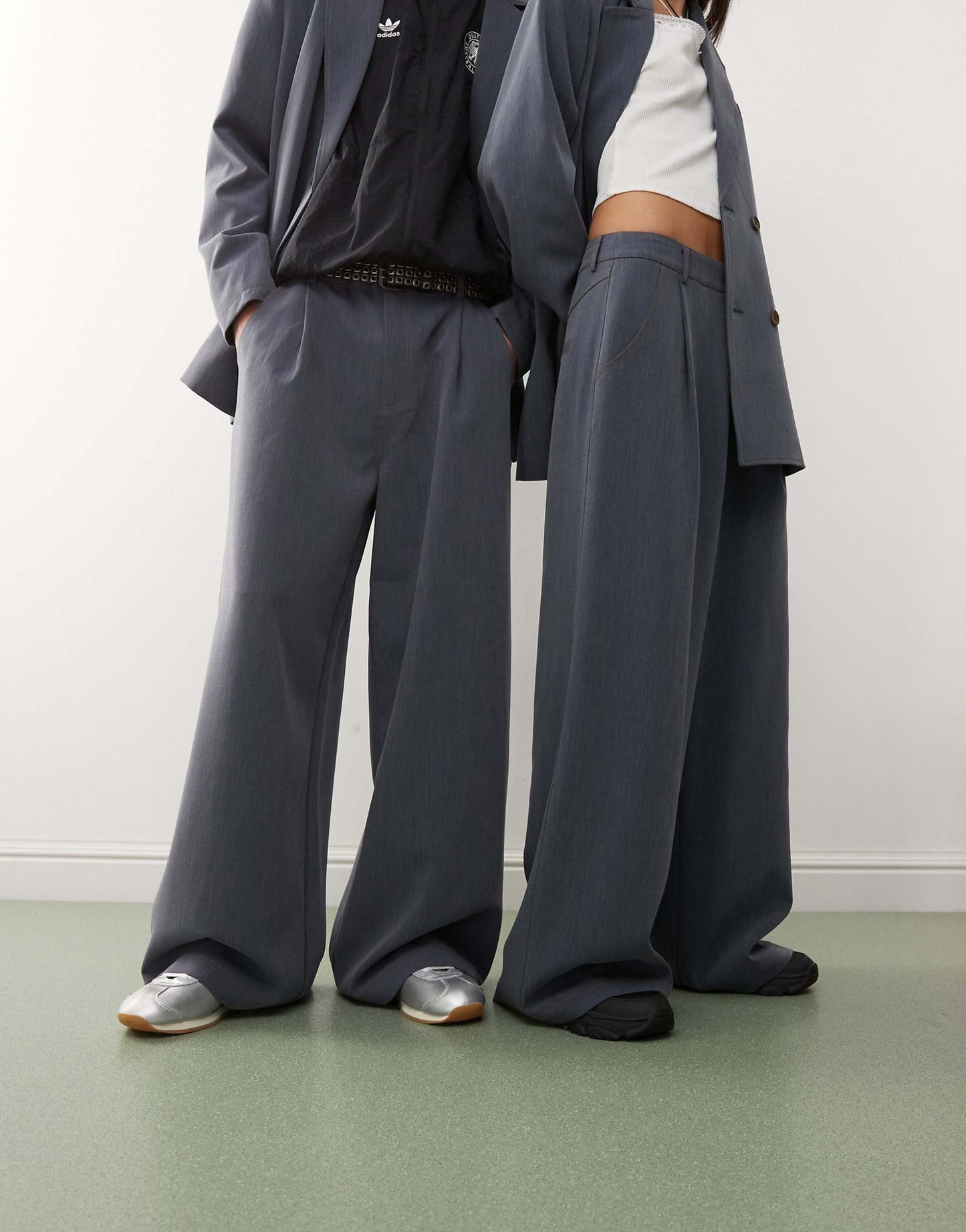 Unisex Chambray Trousers With Contrast Stitch